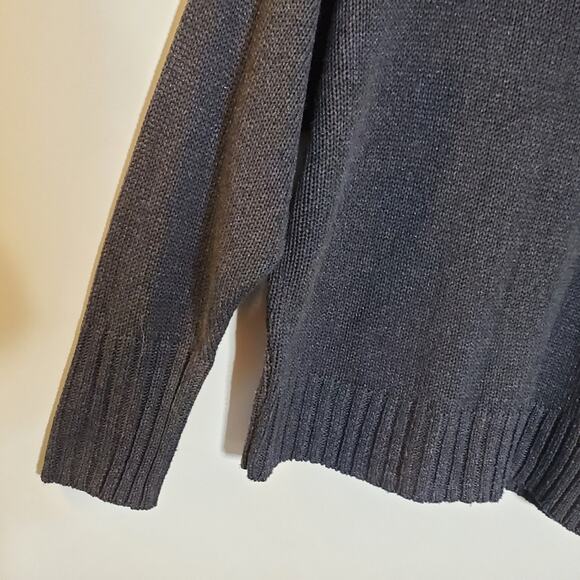 Something Navy Blue open knit slouchy oversized sweater Size Small - Picture 8 of 8